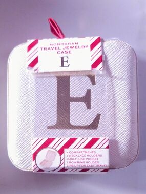 Monogram Travel Jewelry Case E - White